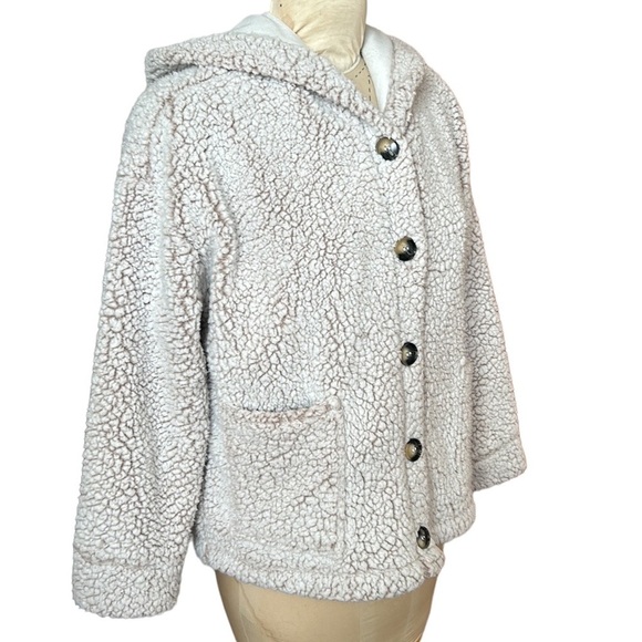 Cupio Anthropologie Teddy Sherpa Jacket Sweater Fleece Cream XL‎ - Picture 8 of 15